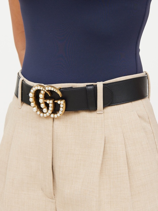 Gucci Accessories - Gucci Pearl GG Leather Belt- 110CM/XL